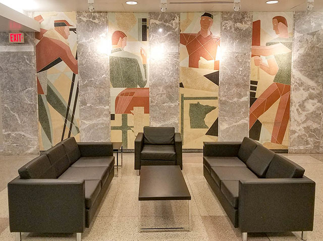 Photo of Transportation Building Mural in Terrazzo.