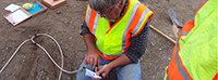 Staff installing sensors