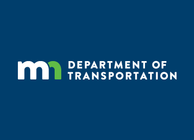 MnDOT horizontal logo in white and green