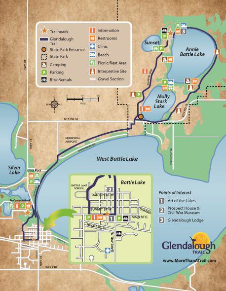 Map of the Battle Lake local trail system